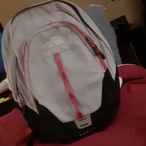 North Face Pink Grey An Black Vault Bookbag